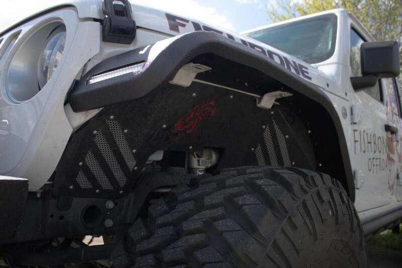 Jeep Wrangler Unlimited Fender Flares - Front - Fishbone Offroad - Steel - Black - `18-`27